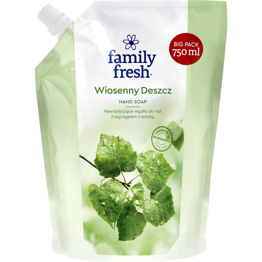 Family Fresh Revitalizuojantis Skystas Muilas Rankoms Pavasario Lietus 750ml - atsargų