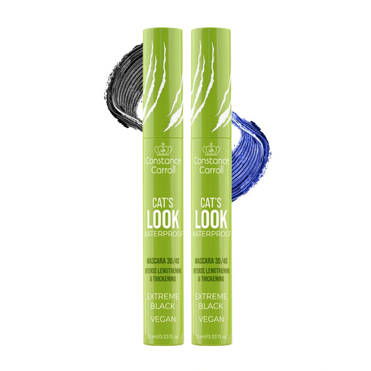 CONSTANCE CARROLL Duopak Blakstienų tušas Cat's look black + blue