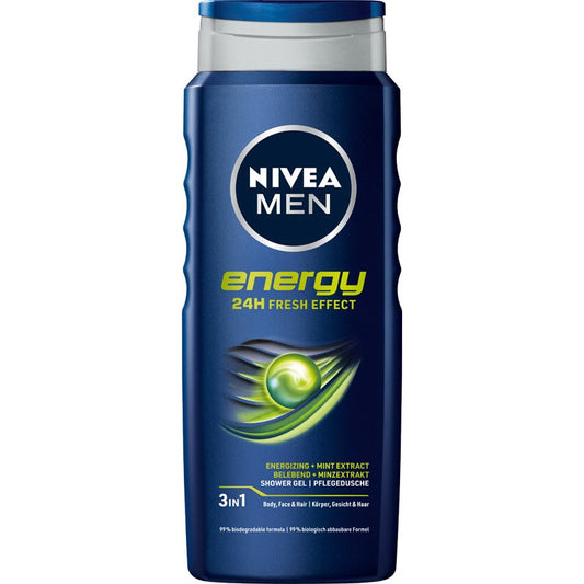 NIVEA MEN Energijos 24H gaivumo efektas dušo gelis 500 ml