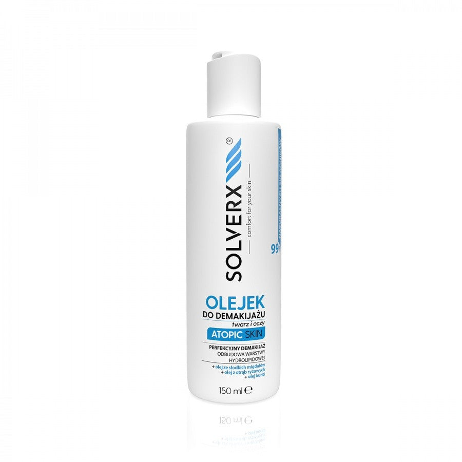 SOLVERX Atopinės odos makiažo valymo aliejus veidui ir akims 150ml