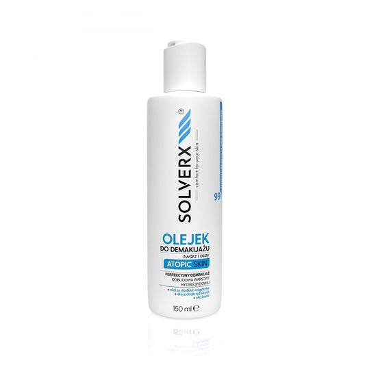 SOLVERX Atopinės odos makiažo valymo aliejus veidui ir akims 150ml
