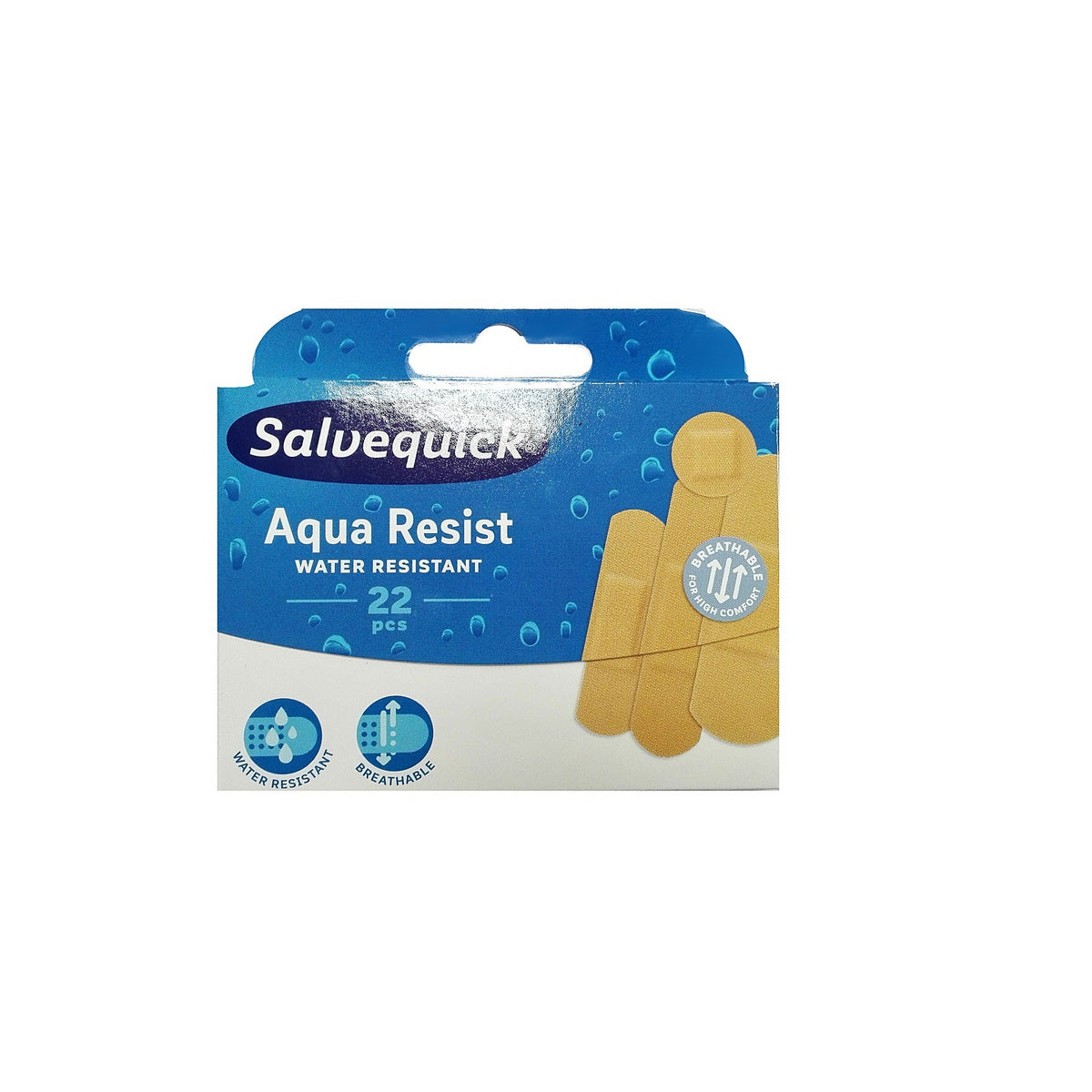 Salvequick pleistrai Aqua Resist vandeniui atsparūs 1op-22vnt