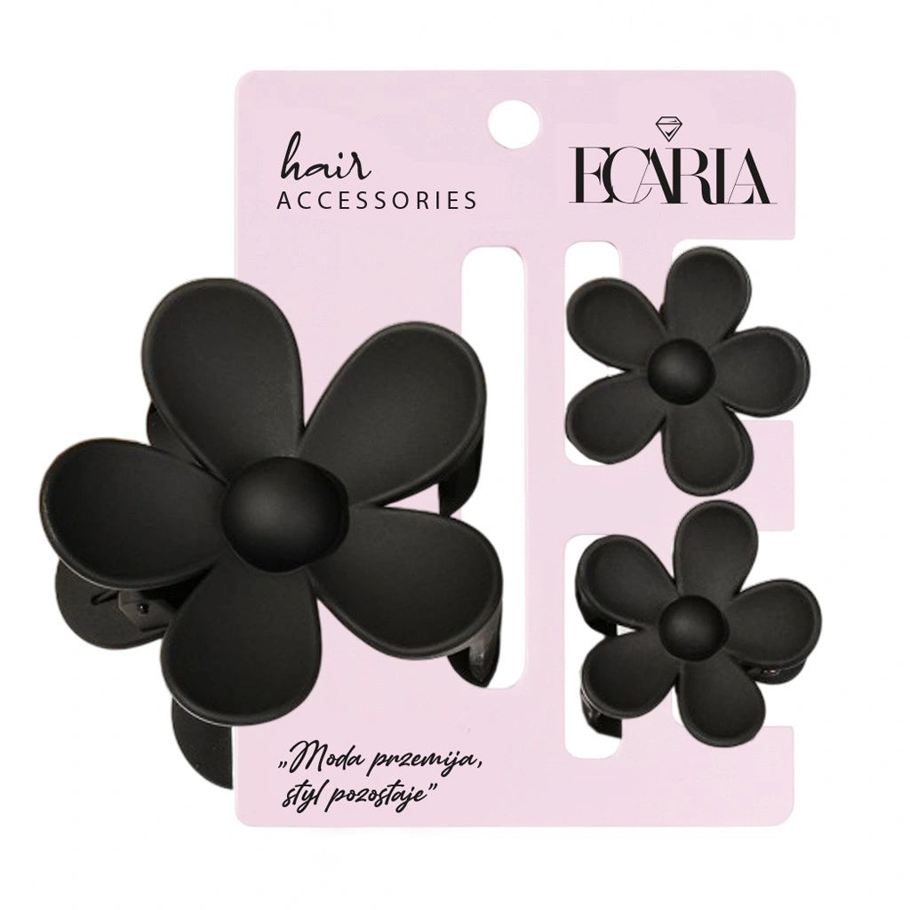 ECARLA Plaukų segtukų rinkinys 3w1 Gėlė XL + 2 vnt. mini segtukai SP436