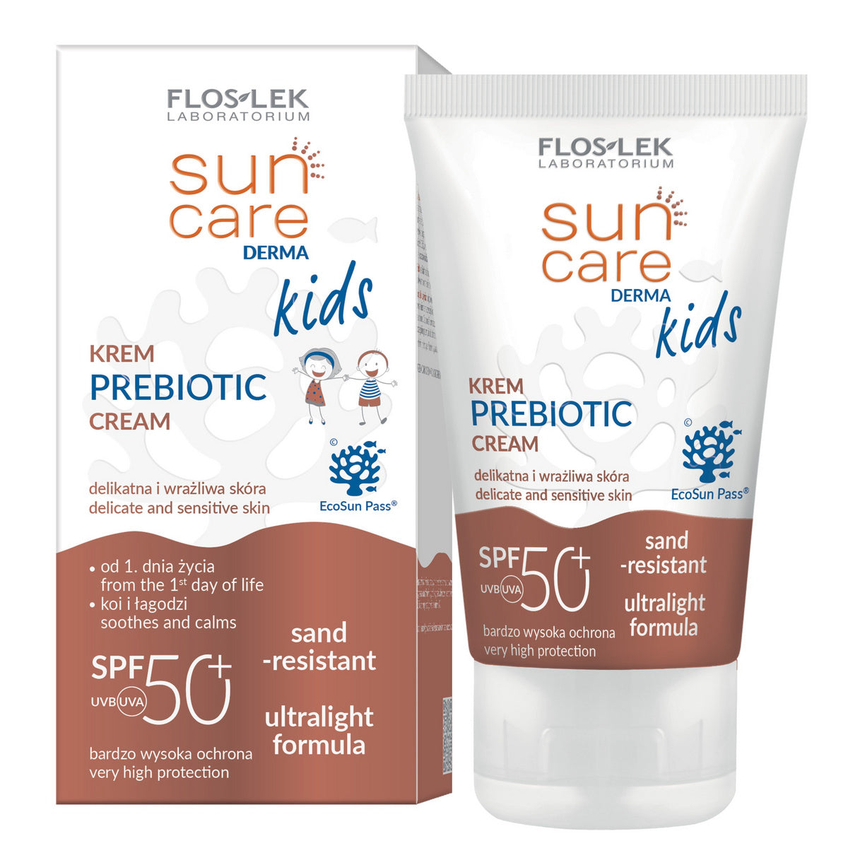 FLOSLEK Sun Care Derma Kids Krem vaikams Prebiotic SPF50+ (nuo 1 dienos gyvenimo) 50ml