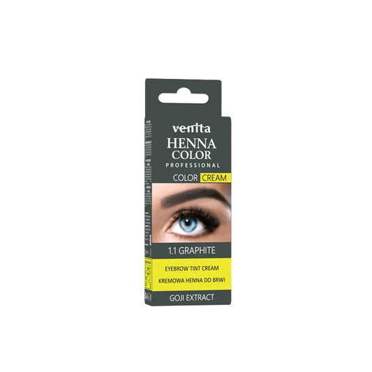 VENITA Henna Color Kreminė antakių henna su Goji ekstraktu - 1.1 Graphit (grafito) 1vnt.