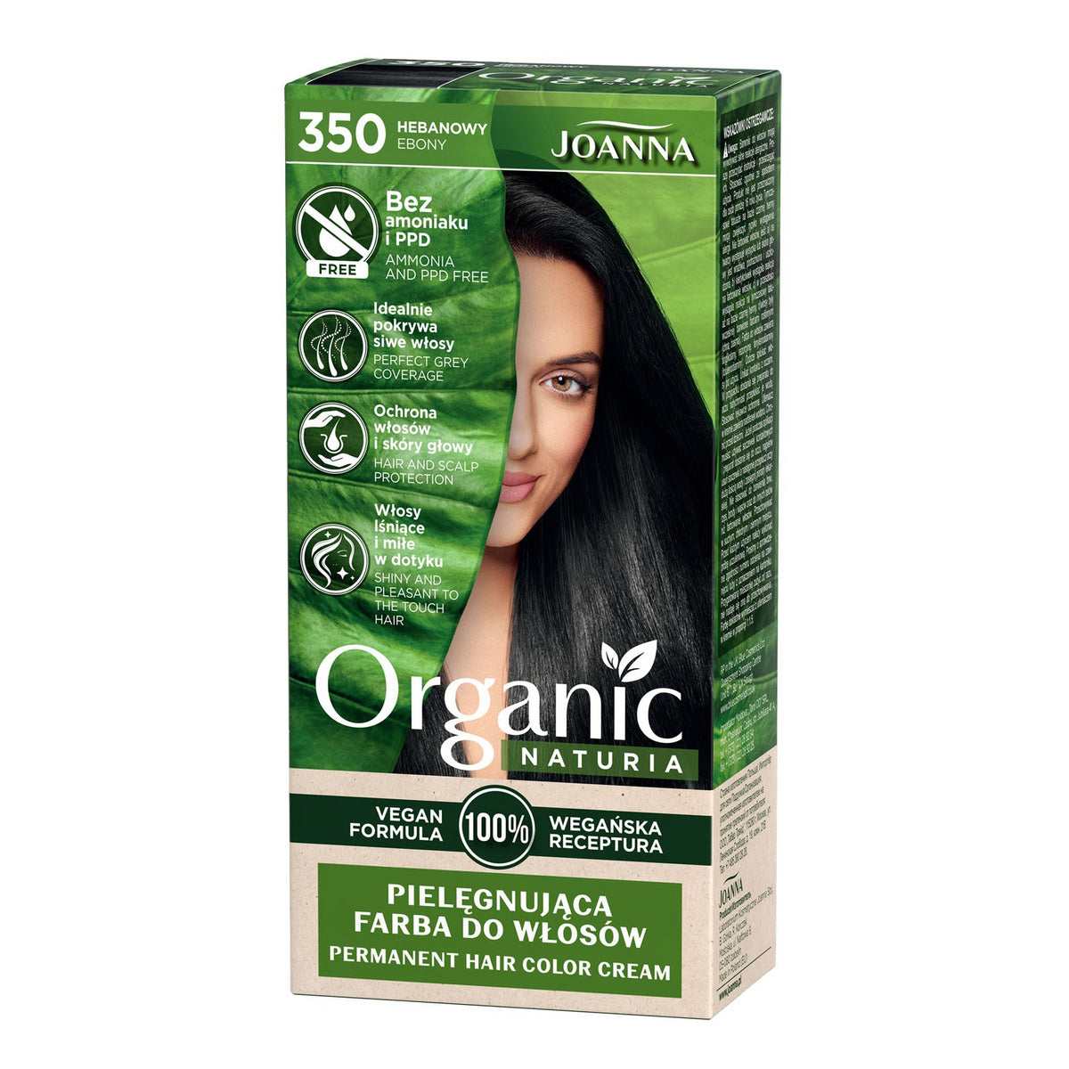 JOANNA Organic Naturia Prižiūrinti plaukų dažų nr. 350 Hebanowy