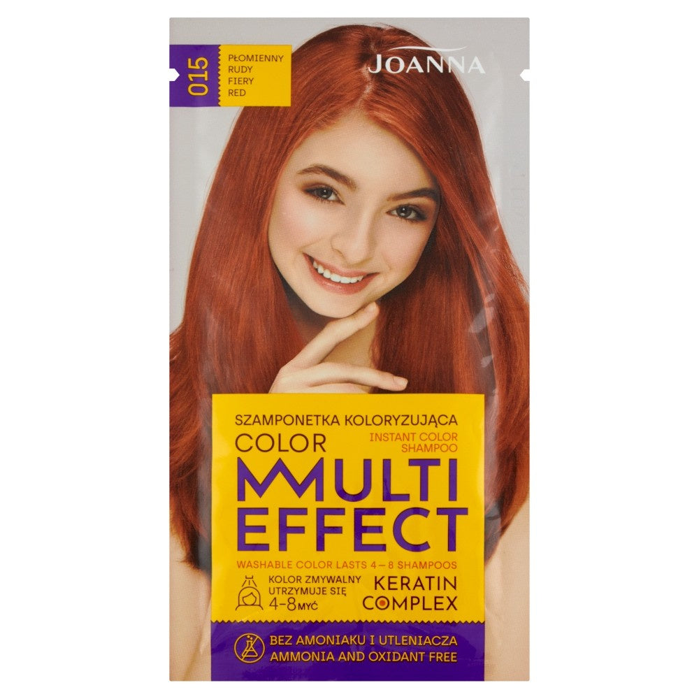 JOANNA Multi Effect Color Spalvų šampūnas nr. 15 Ugninė Raudona 35 g