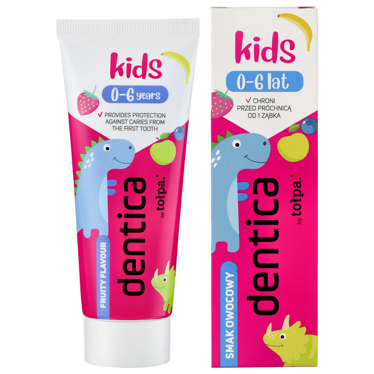 TOŁPA Dentica Kids 0-6 Dantų pasta vaikams prieškarieso 50 ml