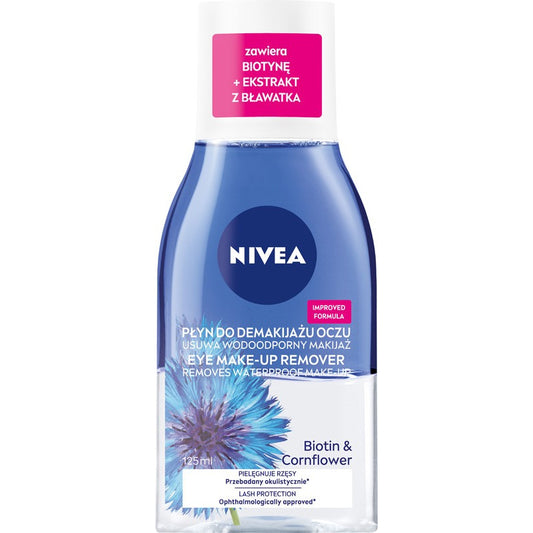 NIVEA Dvifazis akių makiažo valiklis Biotinas & Mėlynoji gėlė 125 ml