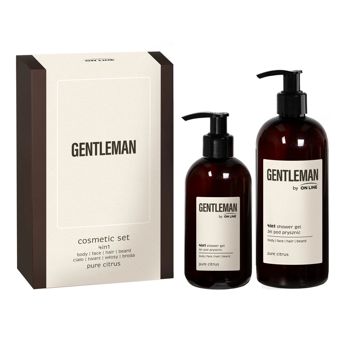 ON LINE Rinkinys Gentleman Dušo gelis 400 ml + Dušo gelis 240 ml