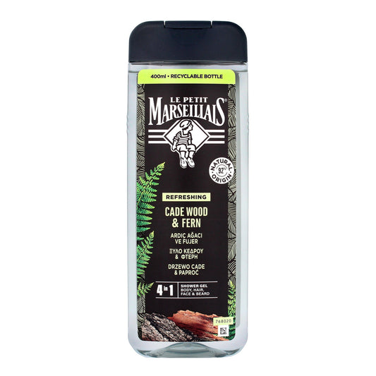 Le Petit Marseillais Dušo gelis 4w1 vyrams Kedro ir paparčio