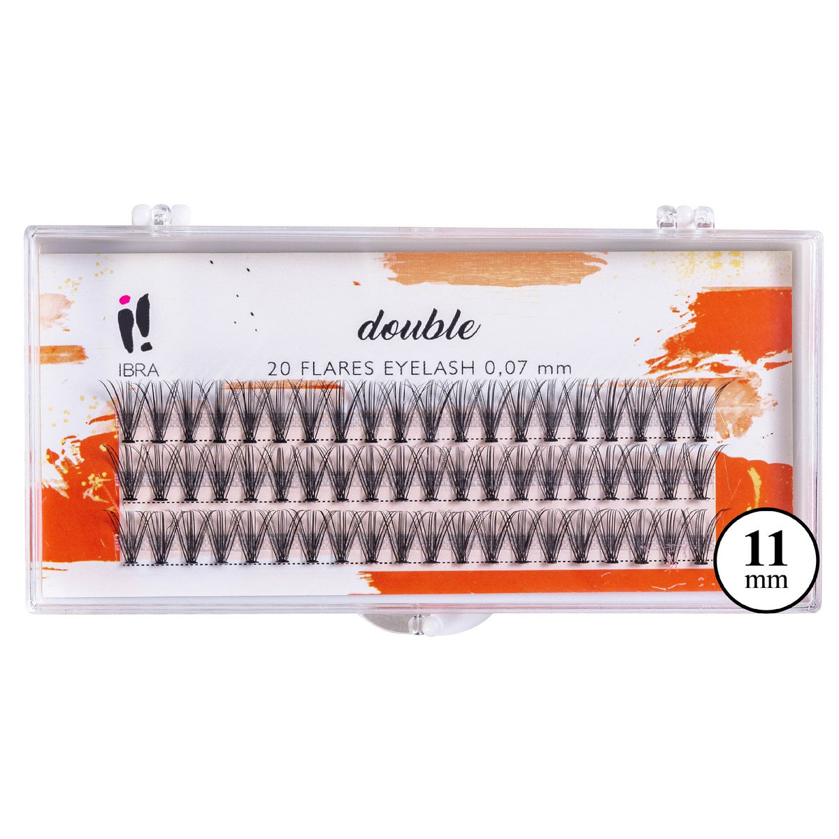 IBRA Pluošteliai blakstienoms DOUBLE 0.07-C-11 mm - 1 vnt.