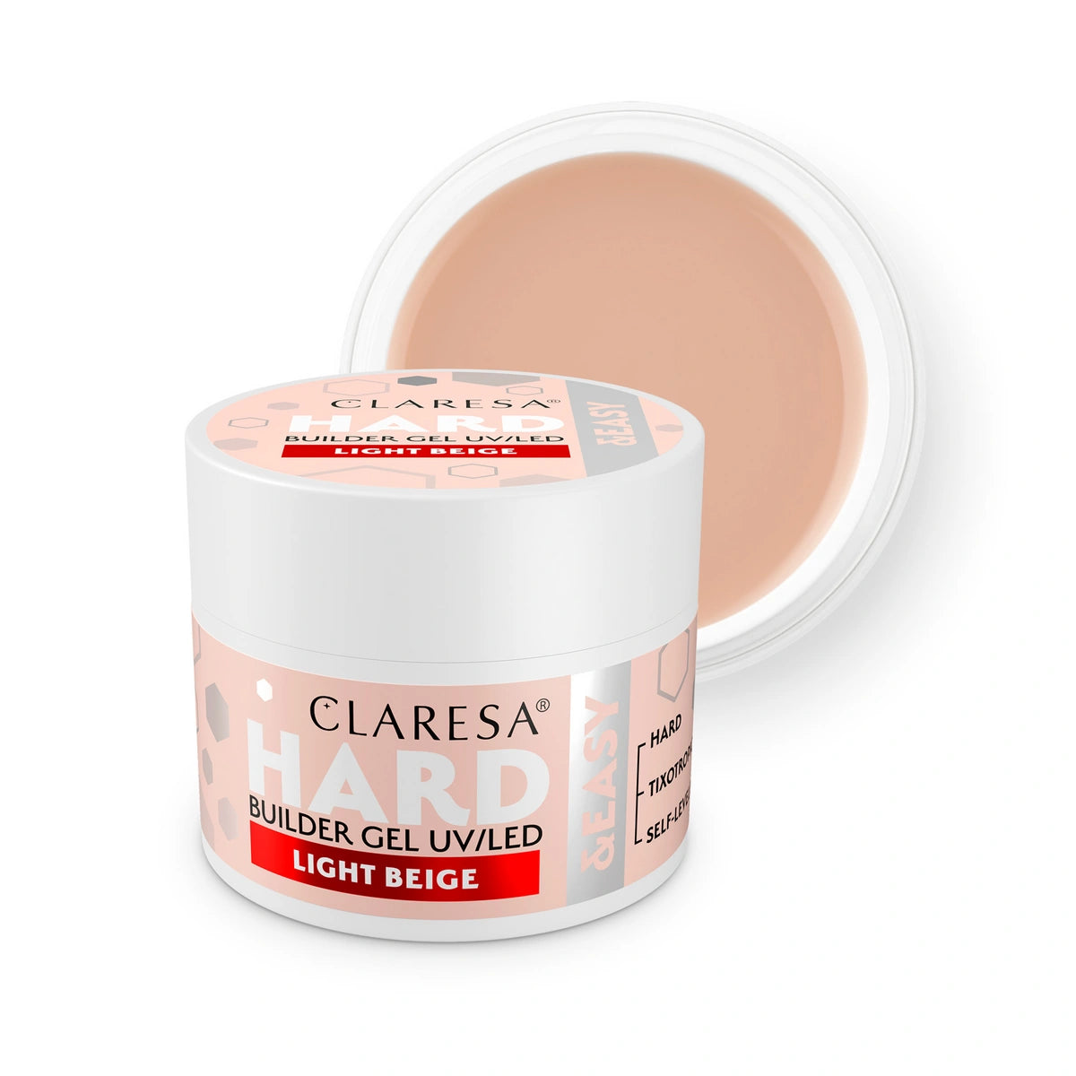 CLARESA Hard&Easy Stiprus ir Lengvas Gelis Šviesiai Bežinis 12 g