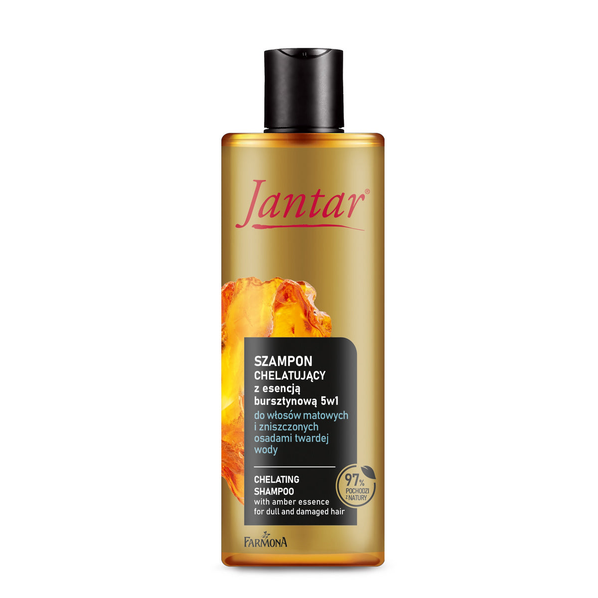 JANTAR Chelatuojantis šampūnas su gintaru 5w1 nuoblogiems ir pažeistiems plaukams 300 ml