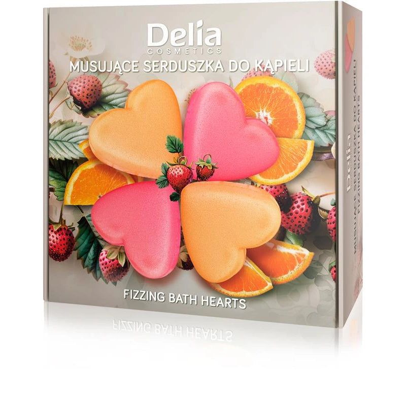 DELIA Putojantys širdelės voniai - Vaisių kvapų mišinys 4 x 100g