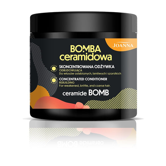 JOANNA Ceramidų bomba koncentruota atstatomoji plaukų kaukė silpniems, lūžinėjantiems ir šiurkštiems plaukams 500 g