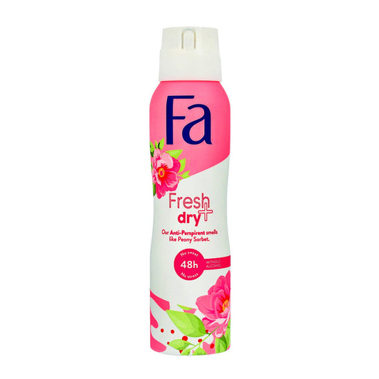 Fa Fresh & Dry 48H Dezodorantas purškiklis Peonijų Sorbetas 150 ml
