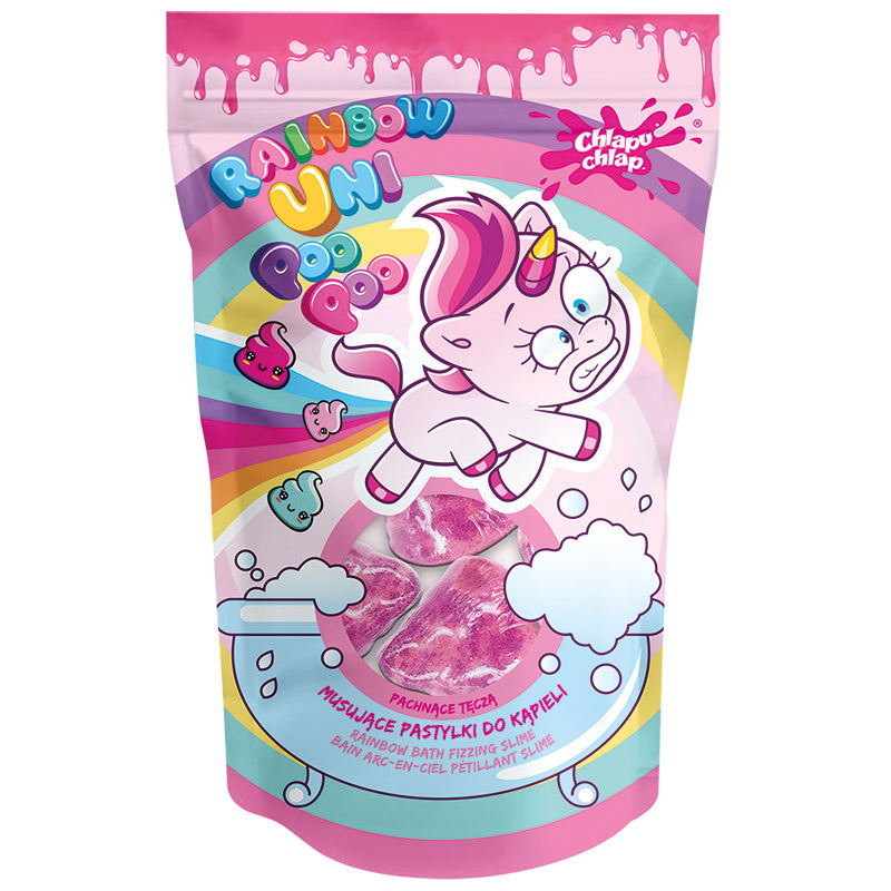 CHLAPU CHLAP Putojančios dviejų spalvų vonios tabletės - rožinės su braškių kvapu