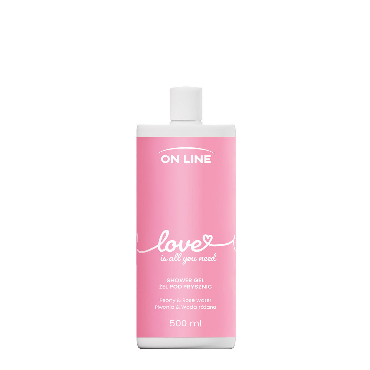 ON LINE Emocje Dušo gelis Love - peonija ir rožių vanduo 500 ml