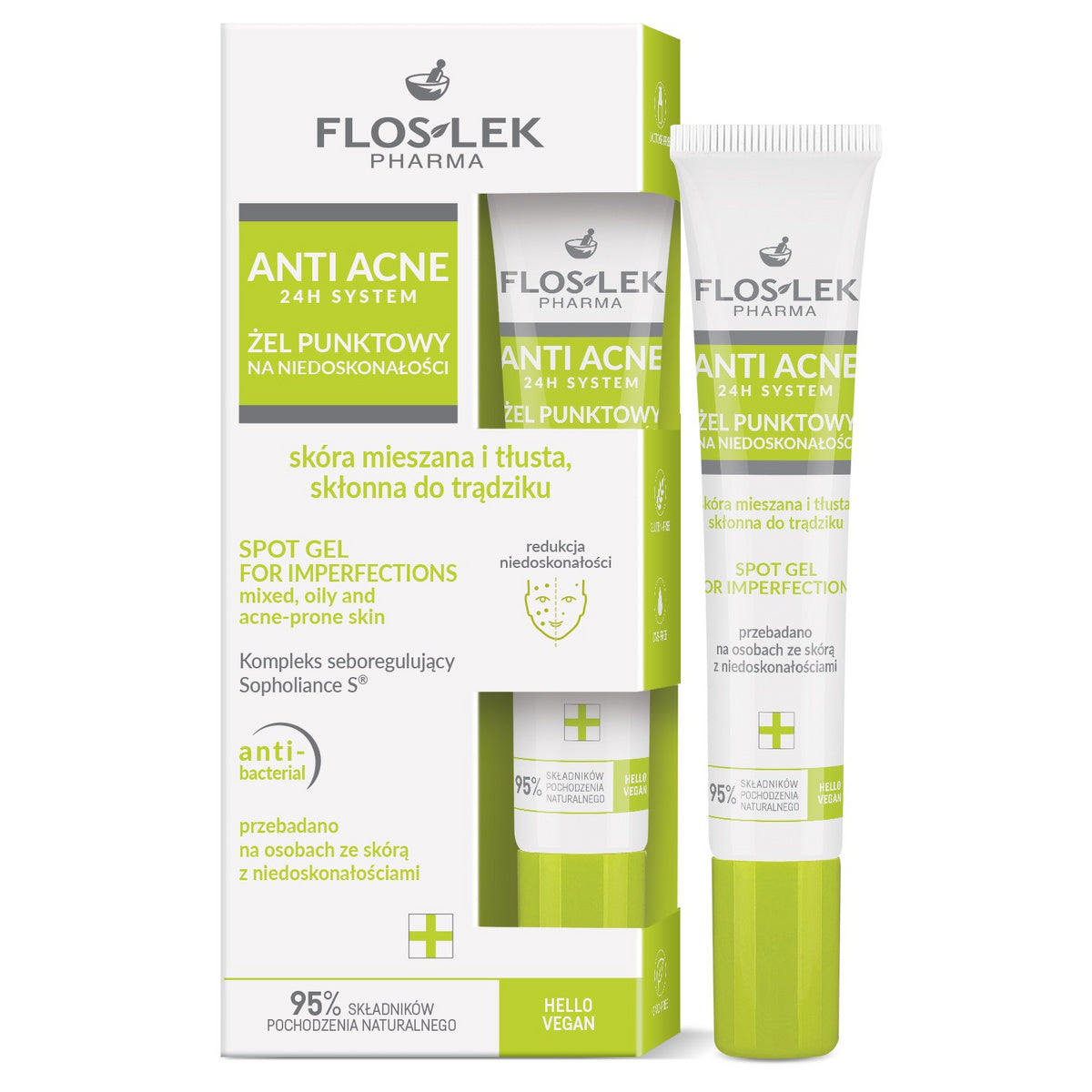 FLOSLEK ANTI ACNE Taškas gelis problemoms, 20 ml