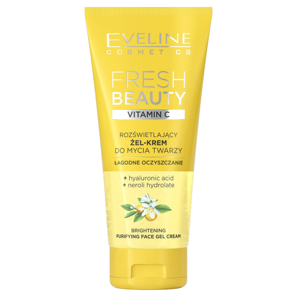 EVELINE Fresh Beauty Švytintis gelis-kremas veido prausimui su vitaminu C 150 ml