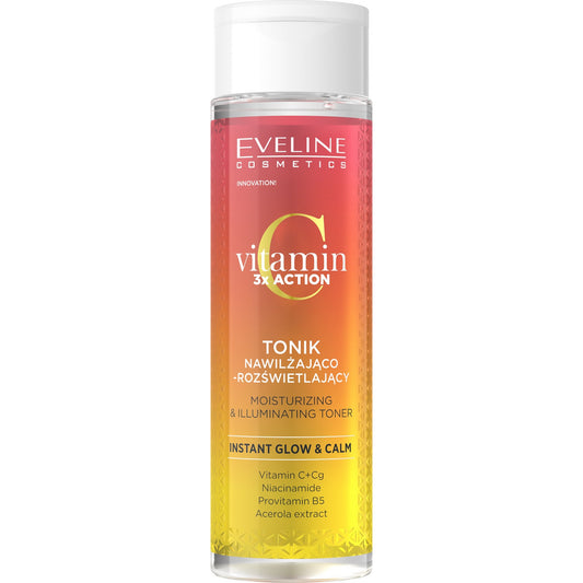 EVELINE Vitamin C 3x Action Drėkinamasis - šviesinantis tonikas veidui 200 ml