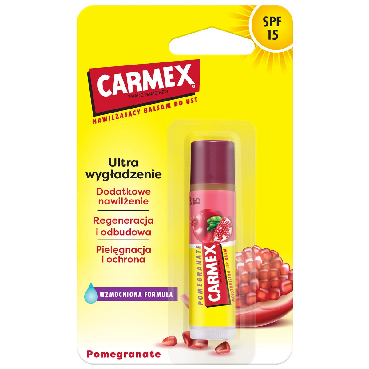 CARMEX Apsauginis lūpų balzamas granato kvapo SPF 15 4,25 g