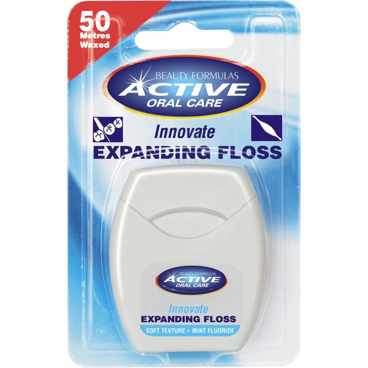 Beauty Formulas Active Oral Care Pūtimoji dantų siūlas su fluoru