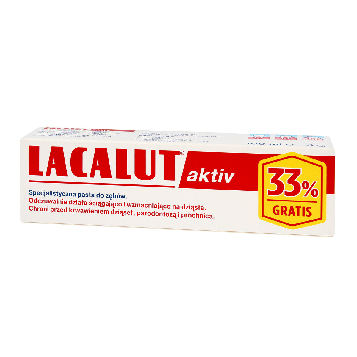 LACALUT Dantų pasta Activ paradontozei 75 ml + 33% nemokamai