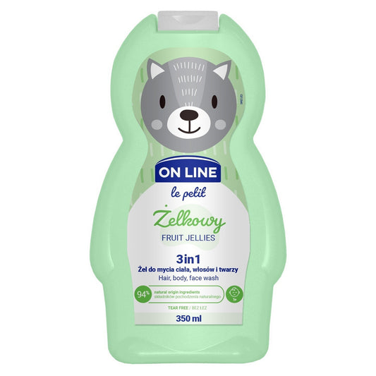 On Line Le Petit Gelis kūnui, plaukams ir veidui 3w1 vaikams Želkinis 350ml