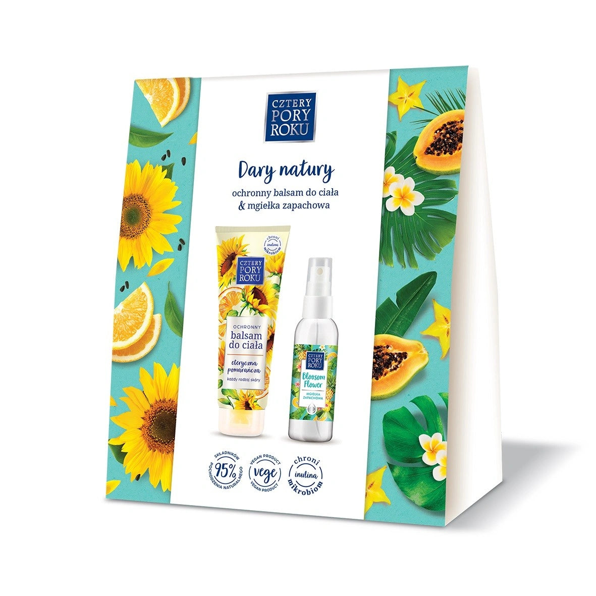 Keturi metų laikai Dovanų rinkinys Natūrūs dovanos - Kūno balzamas 250 ml + Kūno kvapų purškiklis 100 ml