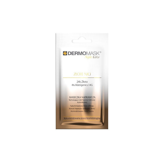 L`BIOTICA Dermomask Night Active Atstatomoji kaukė veidui Auksinės siūlės - 12ml