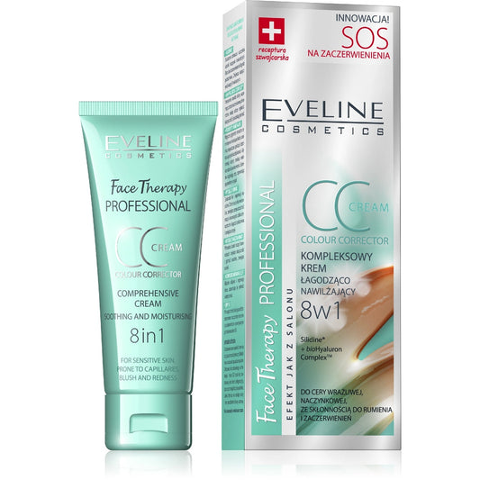 EVELINE Veido terapija Profesionalus CC kremas raminantis drėkinantis paraudimams 30 ml