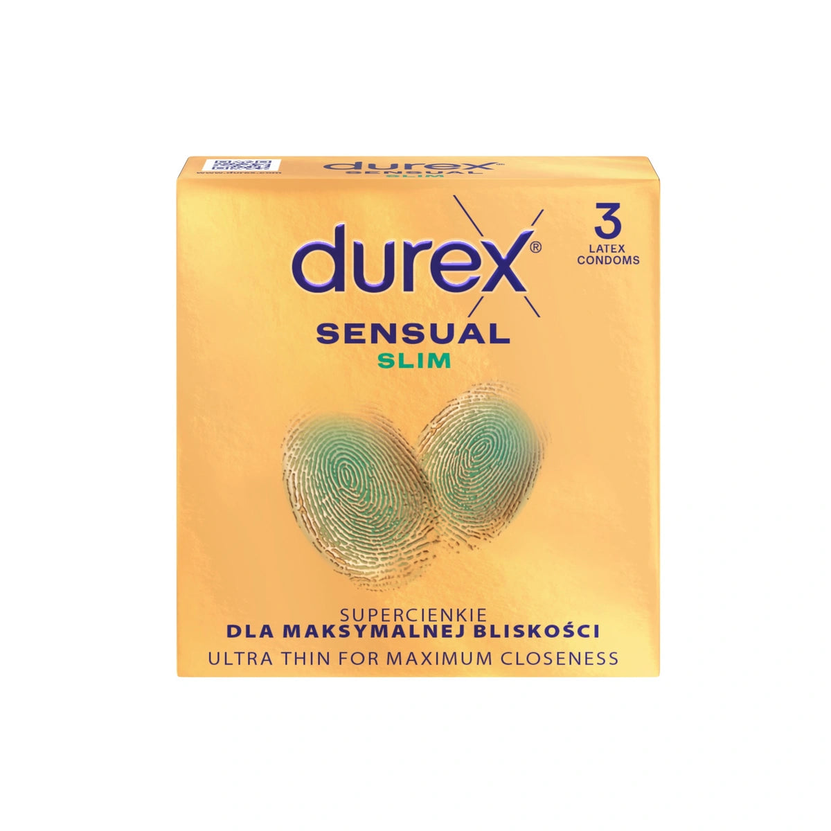 DUREX Sensual Slim Prezervatyvai superploni - siauras pavidalas 1 pakuotė - 3 vnt.
