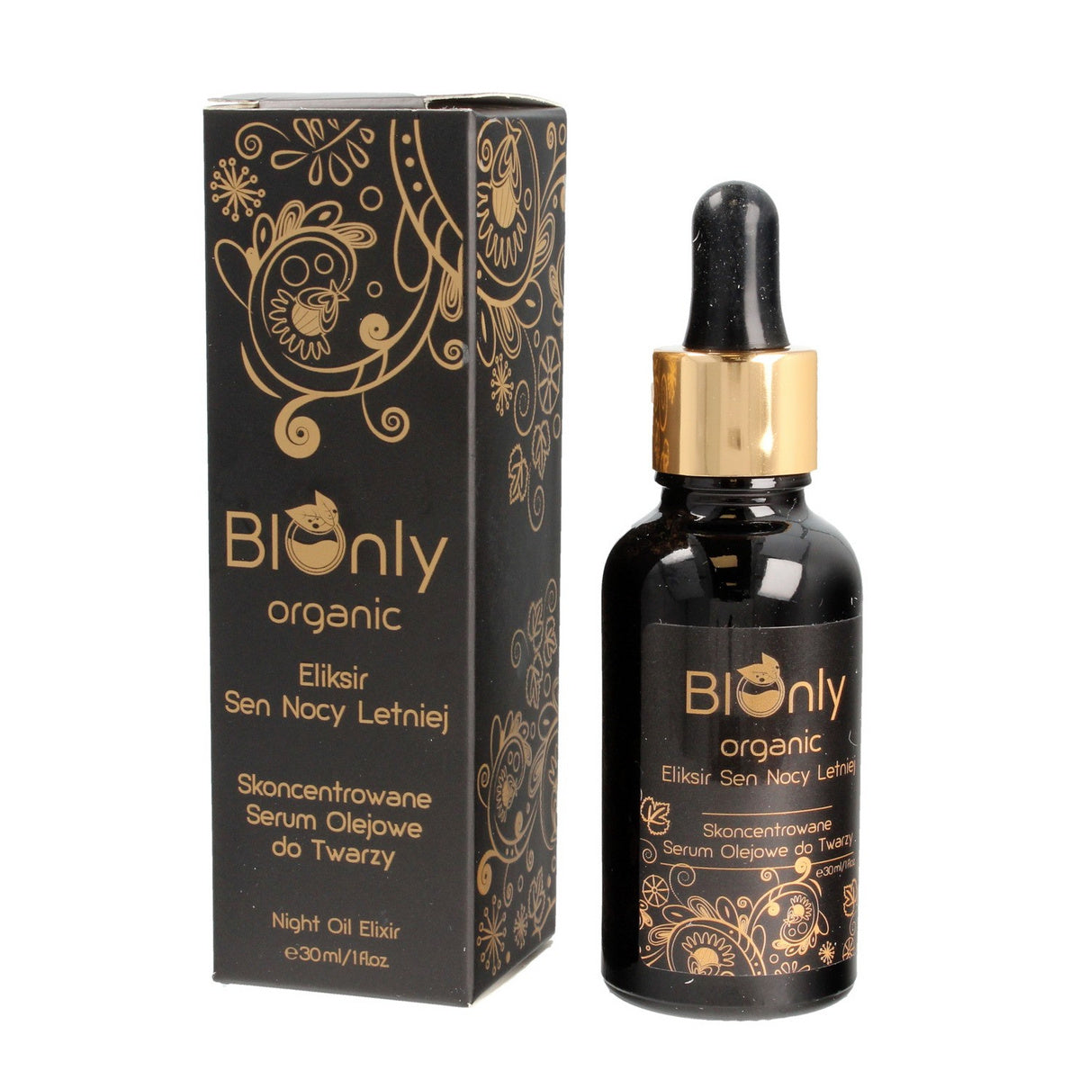 BIOnly Organic Eliksyr Vasaros Nakties Koncentruotas Aliejinis Serumas Veidui 30ml