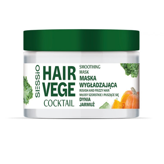 SESSIO Hair Vege Coctail Švelninanti kaukė šiurkštiems ir pūkuotiems plaukams - Moliūgas ir Špinatai 250ml