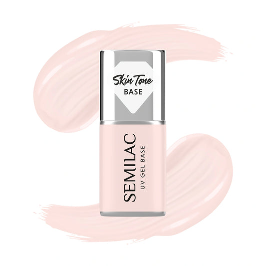 SEMILAC Skin Tone Puslankinė bazė hibridiniams lakams Rose Beige 7 ml