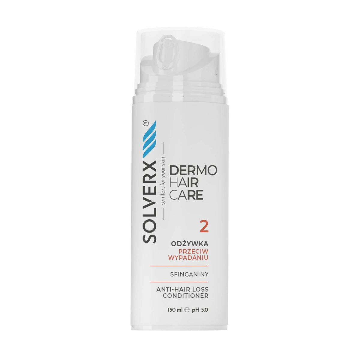 SOLVERX Dermo Hair Kondicionierius nuo plaukų slinkimo Sfinganinos 150 ml