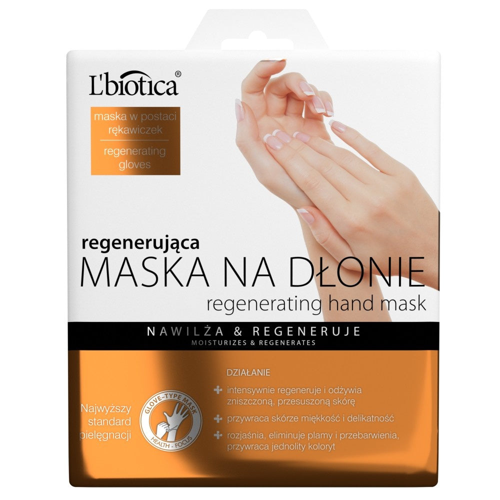 L`BIOTICA Regeneruojanti kaukė rankoms pirštinių pavidalu 26ml