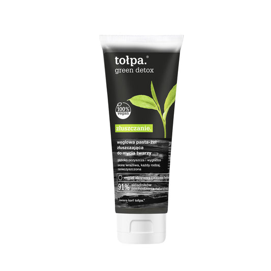 TOŁPA Green Detox Šveičiamoji pasta-gelis veido valymui su anglimi 125 ml