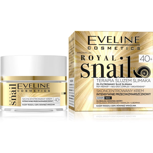 EVELINE Royal Snail 40+ Koncentruotas intensyvus kremas nuo raukšlių dienai/naktiai 50 ml