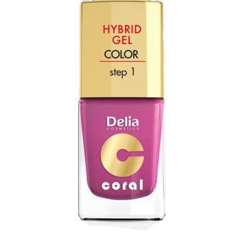 DELIA COSMETICS Koralo Hibridinis Gelis Nagų Lakas nr 21 Fuksija 11ml