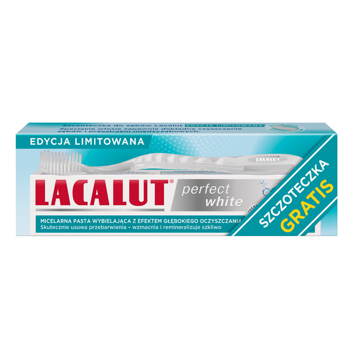 LACALUT Perfect White Dantų pasta 75 ml + Šepetėlis