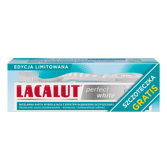 LACALUT Perfect White Dantų pasta 75 ml + Šepetėlis