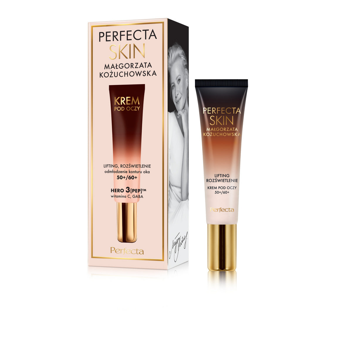 PERFECTA Skin Małgorzata Kożuchowska 50+/60+ Krem liftinguojantis ir šviesinantis paakiams 15 ml