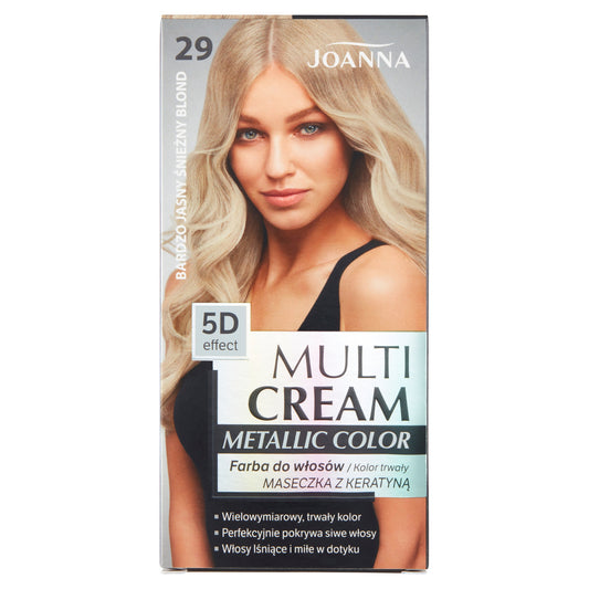 JOANNA Multi Cream Metallic Color Plaukų dažai nr. 29 Labai šviesus sniego blondinas
