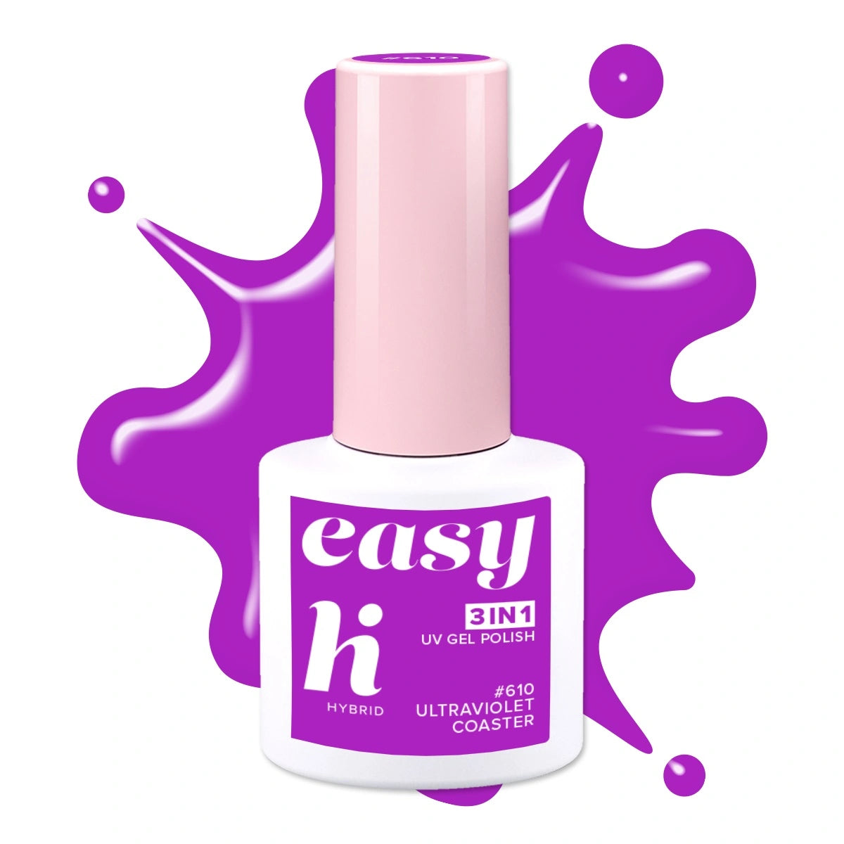 HI HYBRID Easy 3w1 Hibridinis lakas nr. 610 Ultraviolet Coaster 5 ml