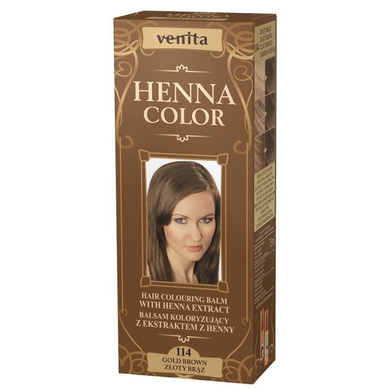 VENITA Henna Color Balsamas spalvą atnaujinantis su natūraliu henna ekstraktu - 114 Auksinė Ruda
