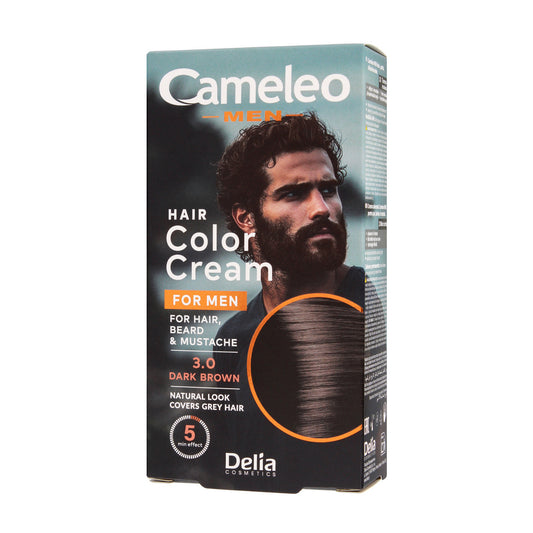 DELIA COSMETICS Cameleo Men Kremas spalvoms plaukams, barzdai ir ūsams 3.0 Tamsiai rudas
