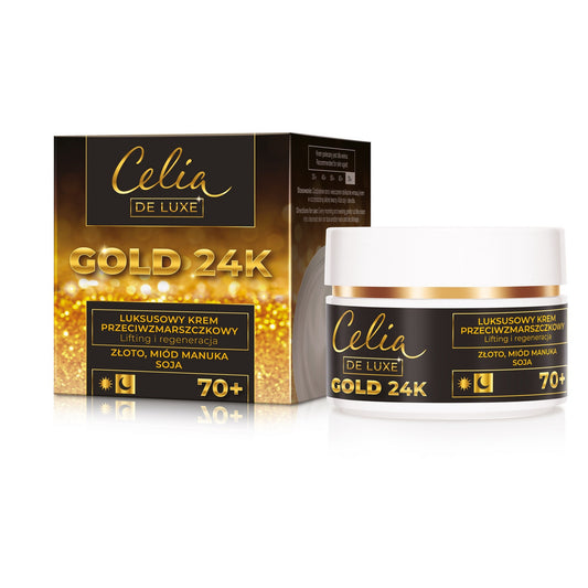 CELIA Gold 24K 70+ Prabangus kremas nuo raukšlių - liftingas ir regeneracija 50 ml